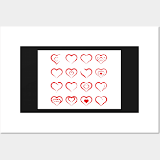 Valentine heart different shapes for your beloved valentine's day gift Posters and Art